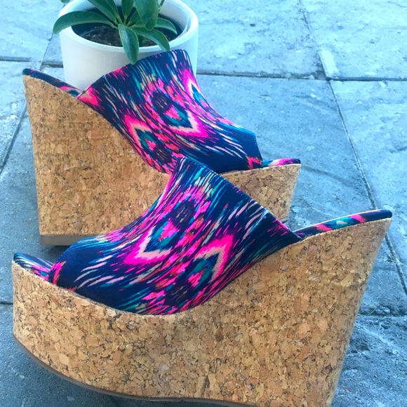 Boho cork wedges - Picture 1 of 10